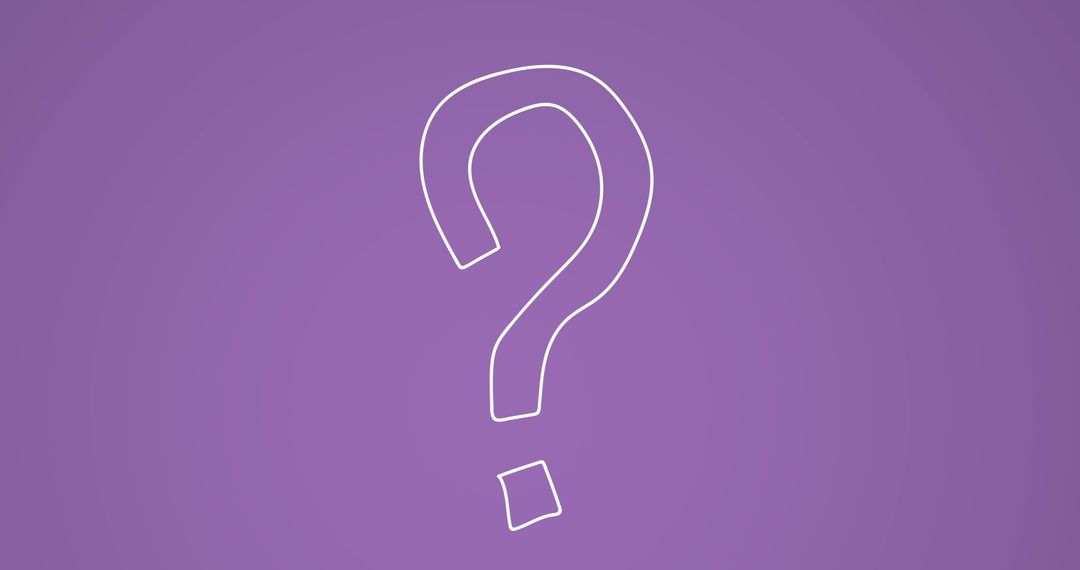 Minimalist Question Mark on Purple Background