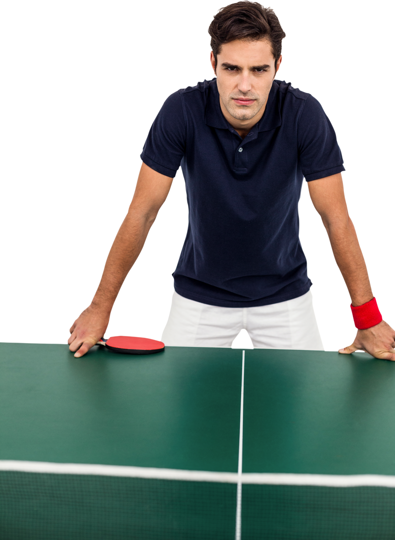 Confident Male Athlete Playing Table Tennis in Transparent Background - Download Free Stock Images Pikwizard.com