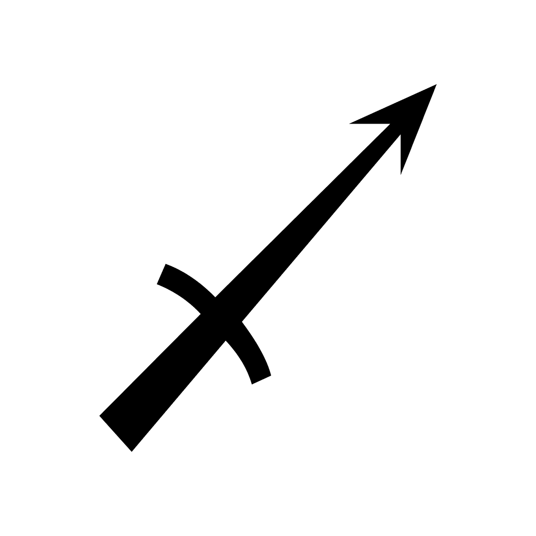 Black Arrow on Transparent Background Illustrating Direction