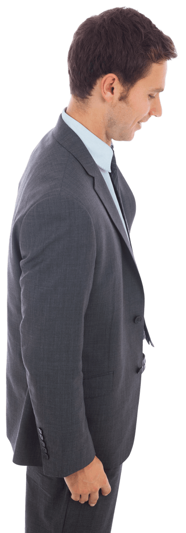 Transparent Standing Businessman Expressing Success