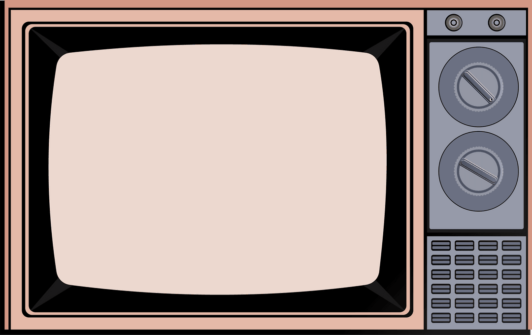 Vintage Transparent Retro TV with Dials Minimalist Style