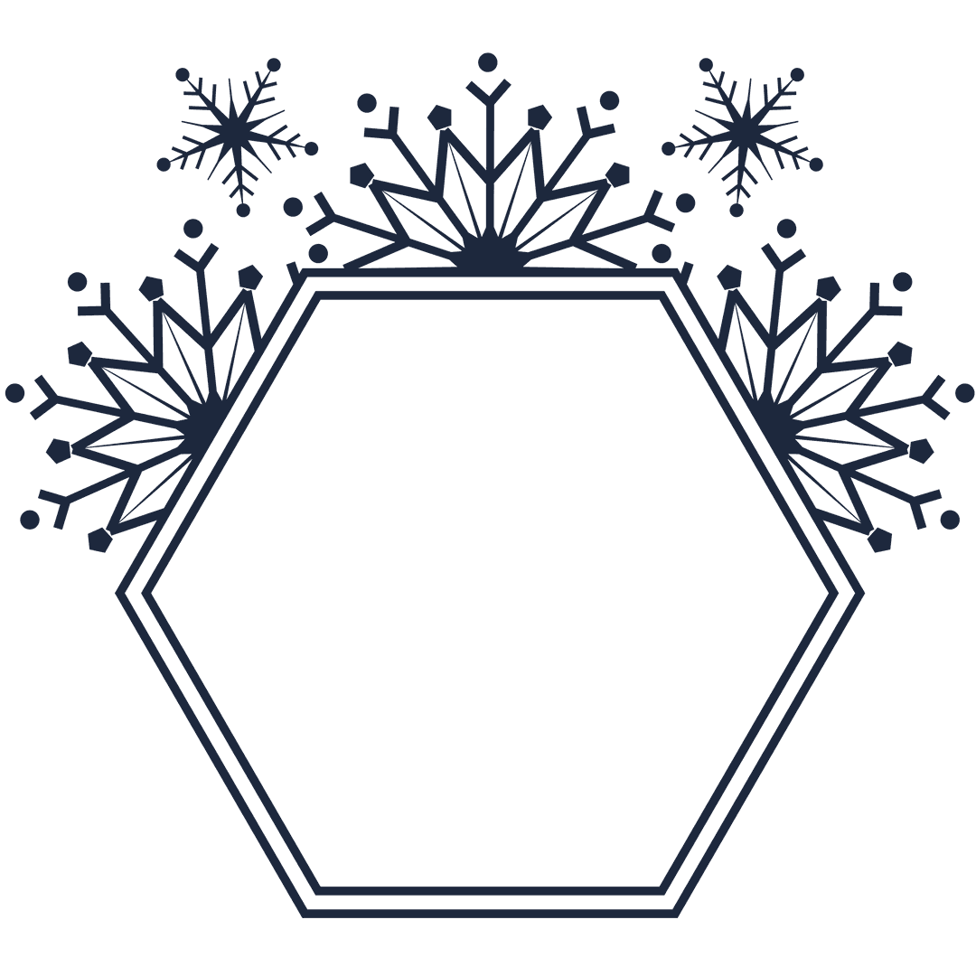 Transparent Frame with Snowflakes and Hexagonal Center - Download Free Stock Images Pikwizard.com