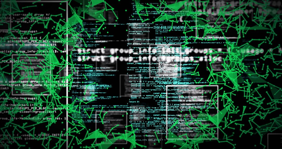 Digital Data Processing with Network Connections and Green Lines