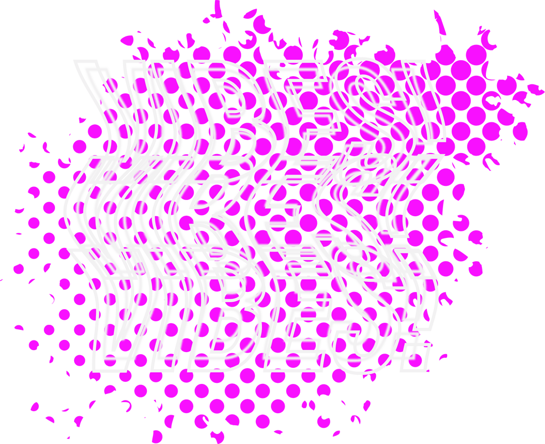 Vibes! text with halftone dots on transparent background