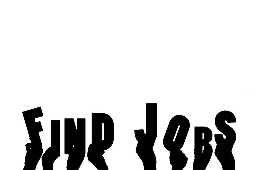 Finding Jobs Text with Transparent Background for Employment Concepts