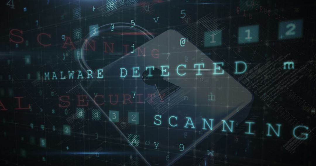 Digital Security Concept with Malware Detection Overlay