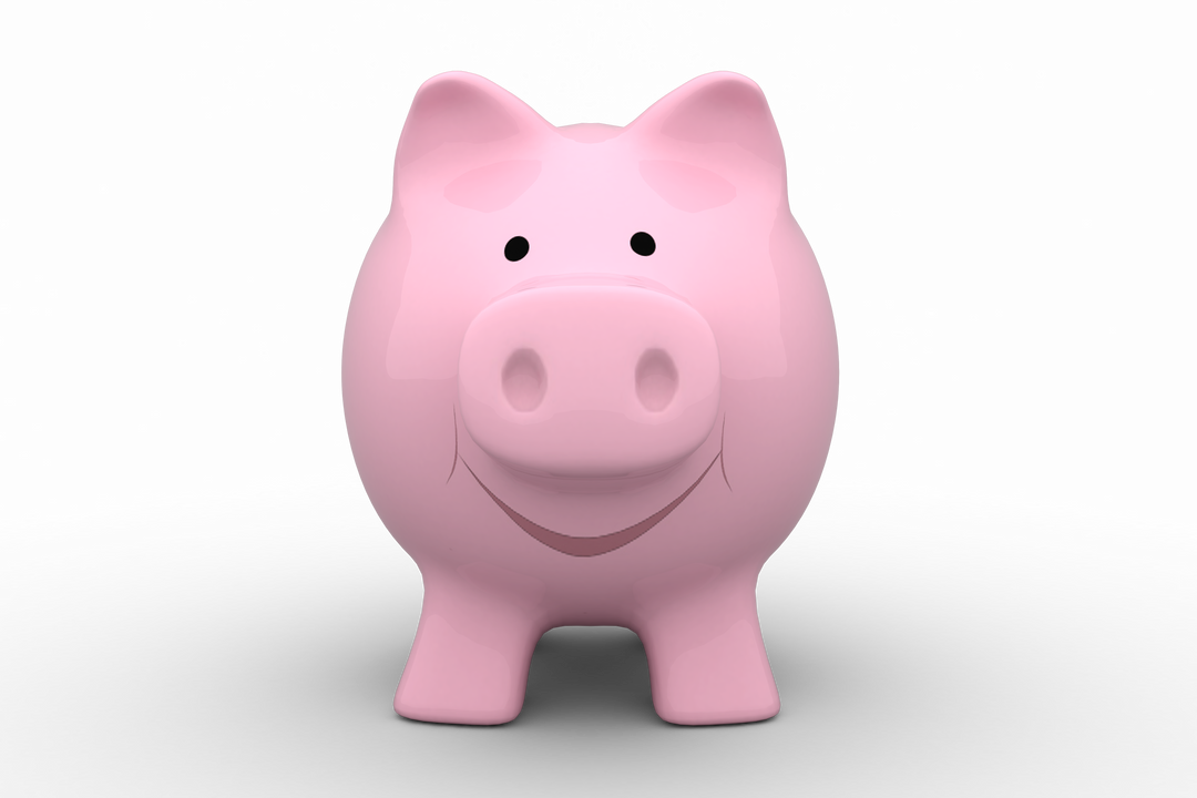 Smiling Pink Piggy Bank on Transparent Background - Download Free Stock Images Pikwizard.com