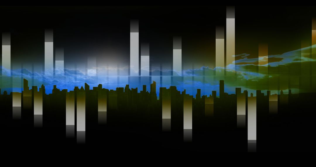 Digital Business Visualization over City Skyline