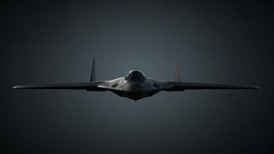 Futuristic Stealth Bomber Soaring in High-Altitude Skies