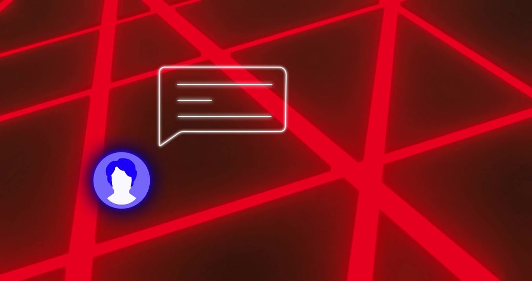 Digital Social Media Communication Concept with Neon Shapes