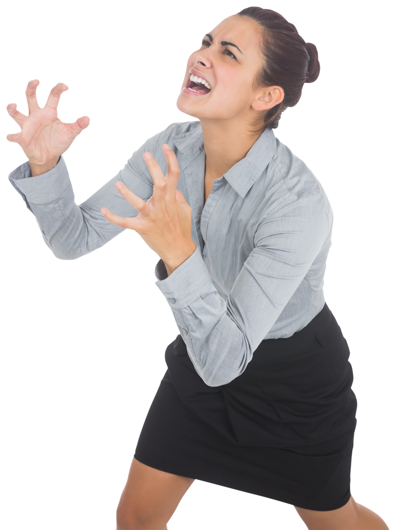 Transparent Furious Hispanic Businesswoman Screaming in Frustration Isolated - Download Free Stock Images Pikwizard.com