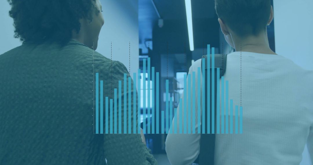 Diverse Business People and Data Visualization in Modern Office