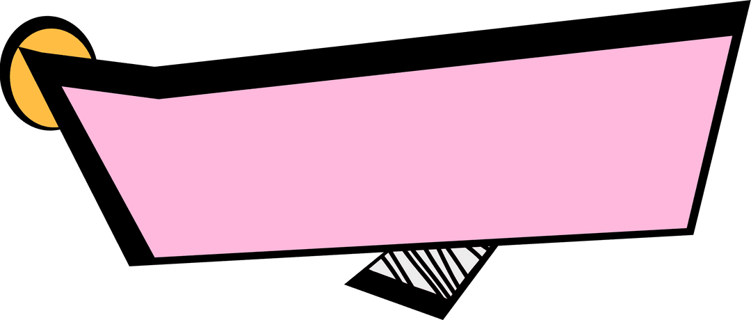 Modern Geometric Banner with Pink Shape on Transparent Background