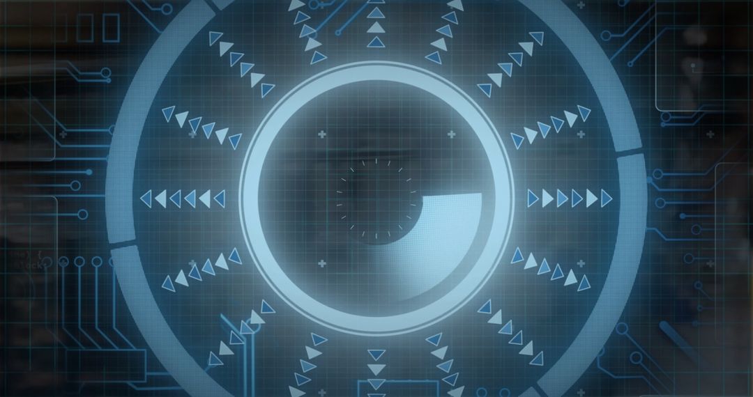 Futuristic Interactive UI with Digital Interface Elements