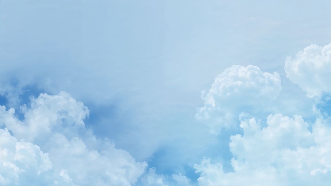 Bright blue sky with fluffy cumulus clouds creating peaceful atmosphere for website designs