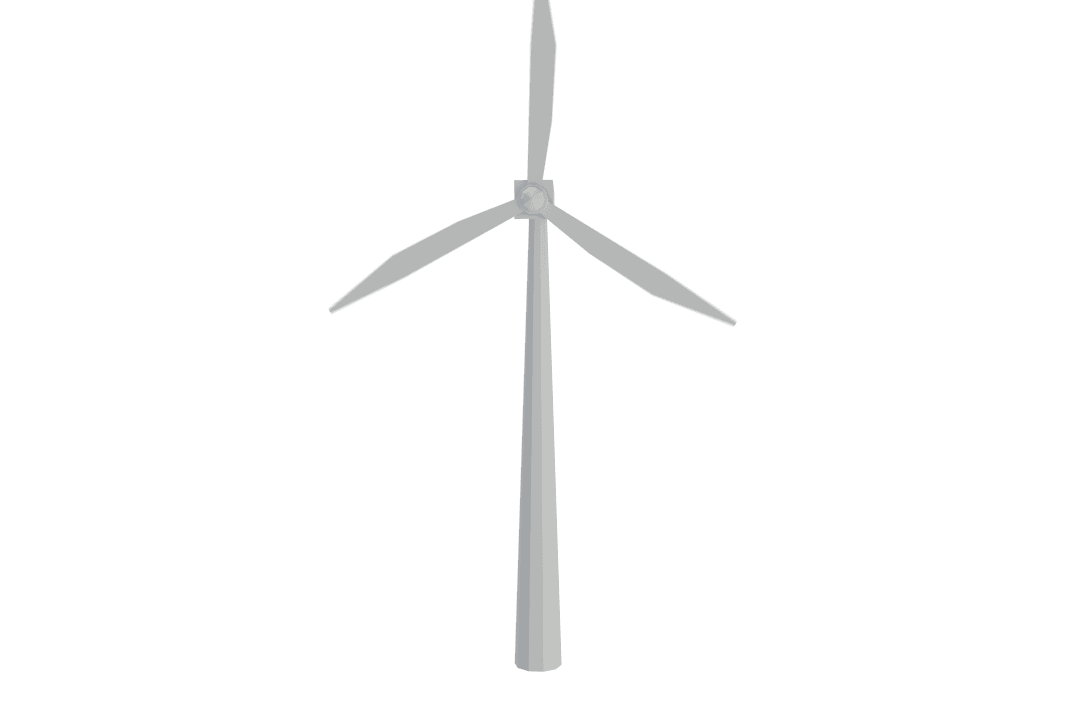 Digital Wind Turbine Illustration with Transparent Background