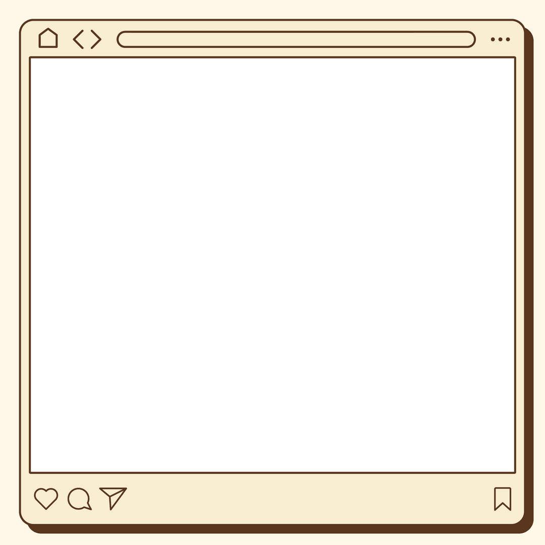 Flat Design Social Media Post Interface with Transparent Background