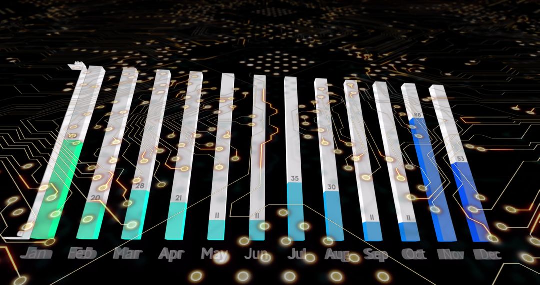 Digital Interface Conceptualizing Monthly Data Trends