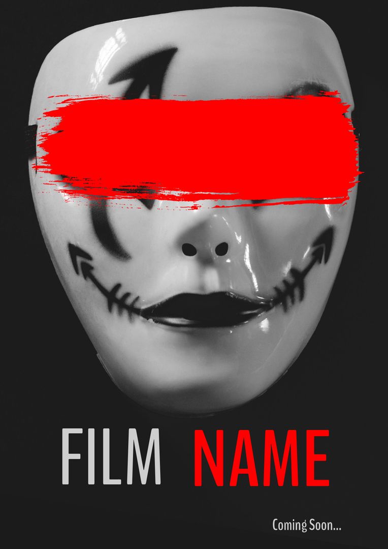 Eerie Masked Face for Thriller Promotion