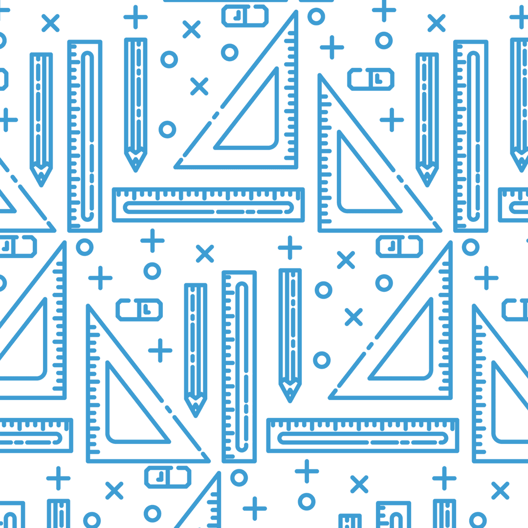 Blue School Equipment Pattern on Transparent Background