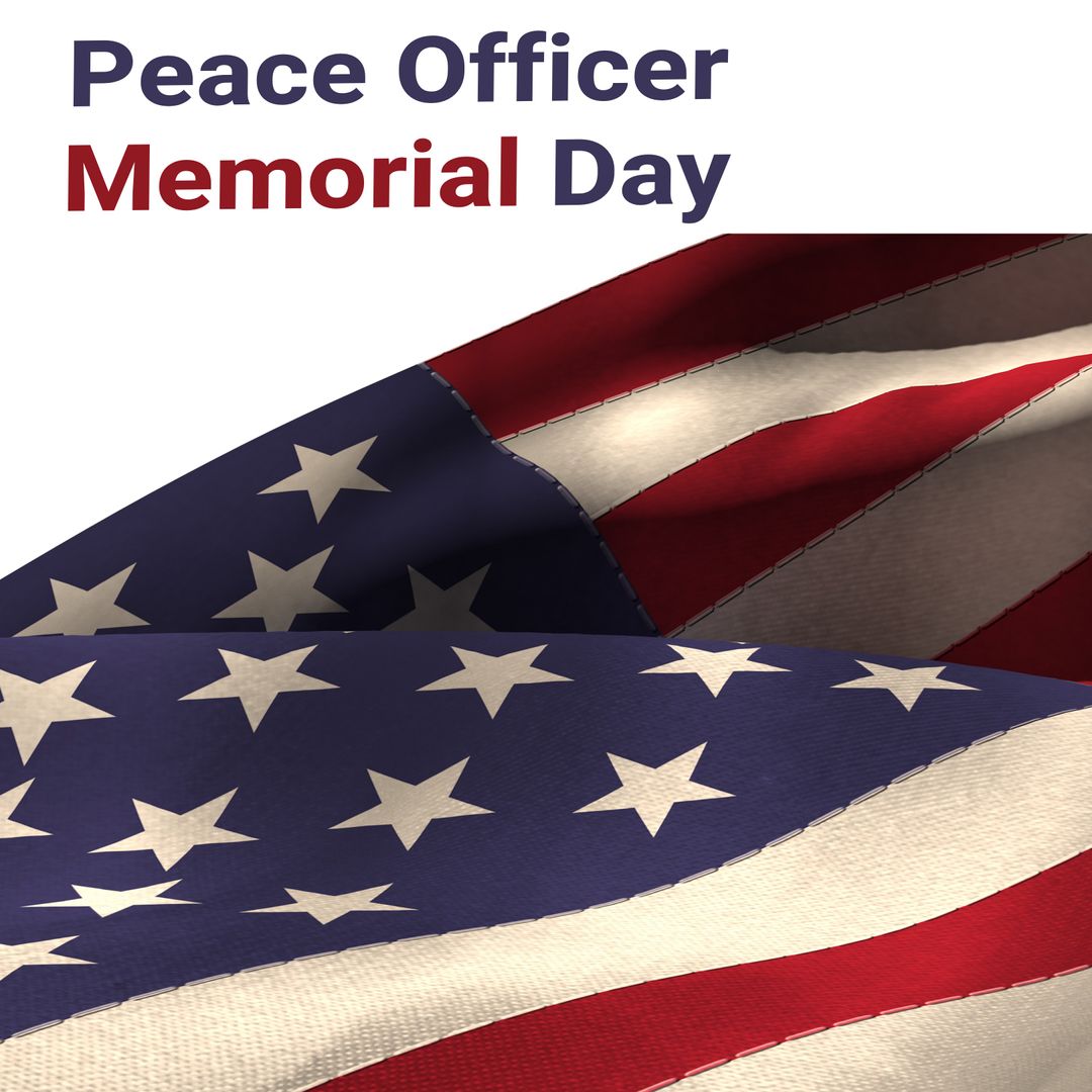 Peace Officer Memorial Day with American Flag for Commemoration