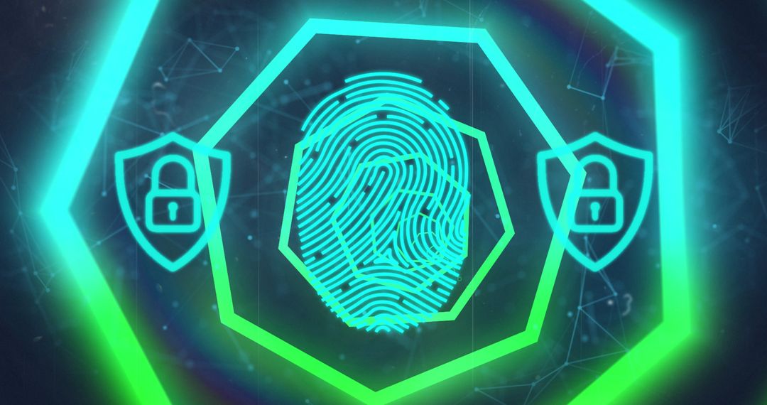 Futuristic Digital Security Fingerprint Interface