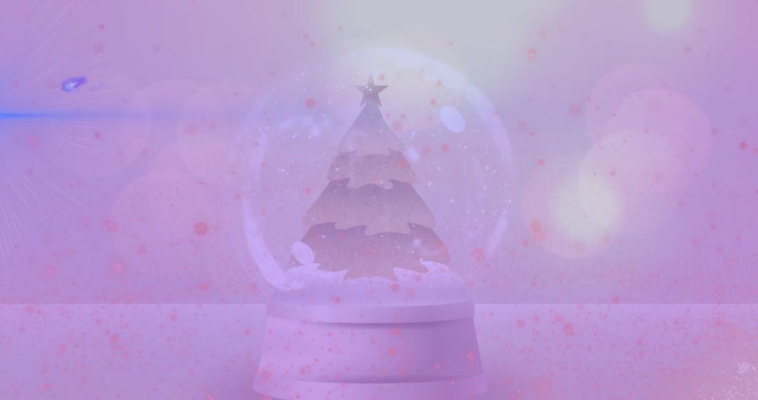 Magical Christmas Tree in Snow Globe with Digital Light Effects - Free Images, Stock Photos and Pictures on Pikwizard.com