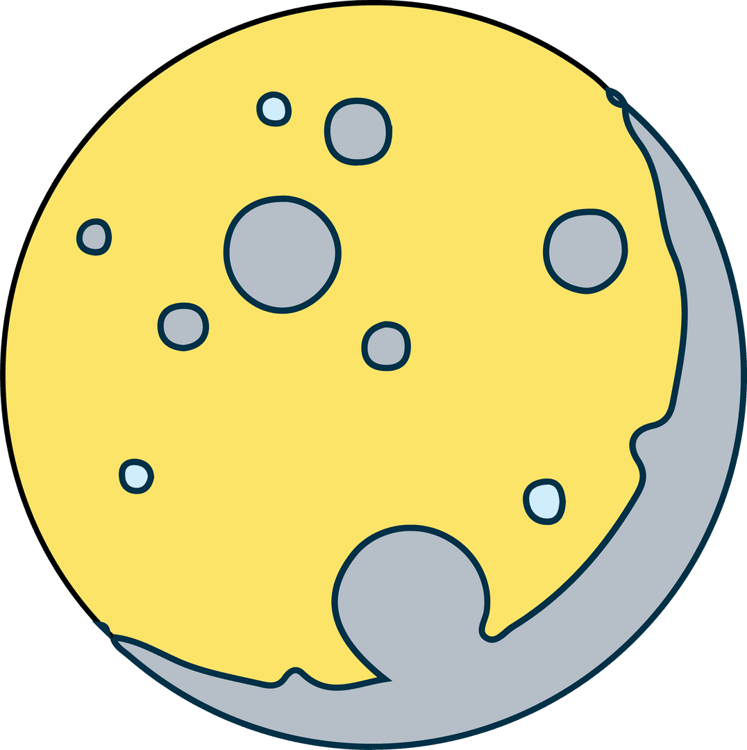 Geometric Cheese Wheel with Sky Crescent Transparent Background