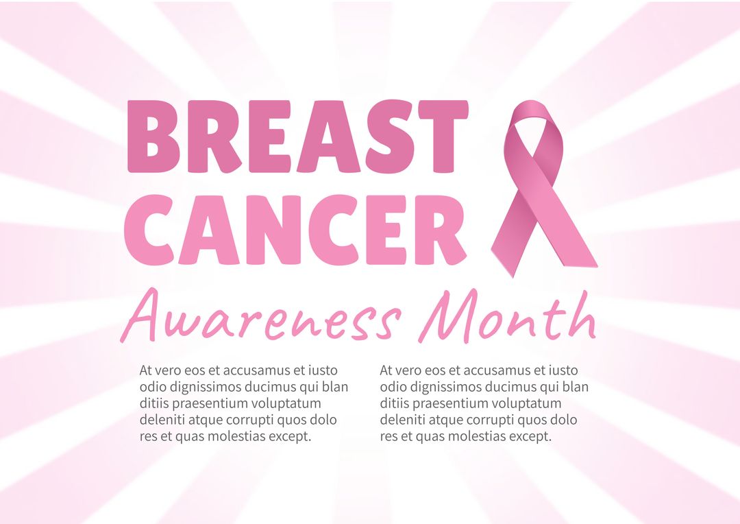 Breast Cancer Awareness Month Pink Ribbon Template for Support Campaign - Download Free Stock Templates Pikwizard.com