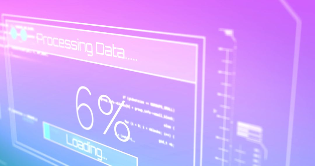 Digital Data Processing Interface on Gradient Background