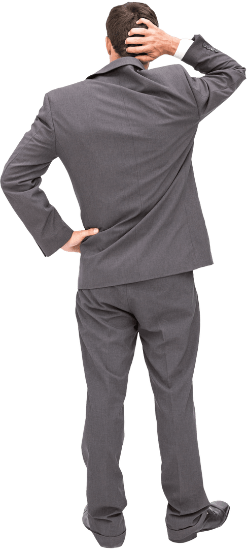 Transparent Confused Businessman Scratch Head Gesture