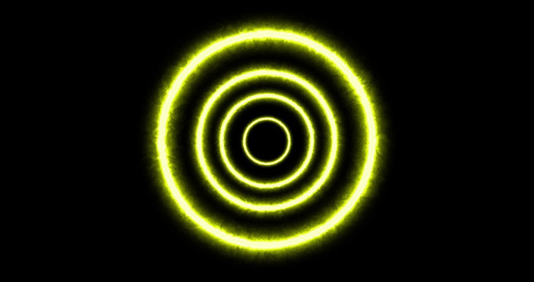 Vibrant Neon Circles Pulsating on Black Background