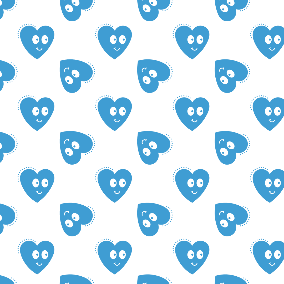 Translucent Blue Heart Pattern on Clear Background