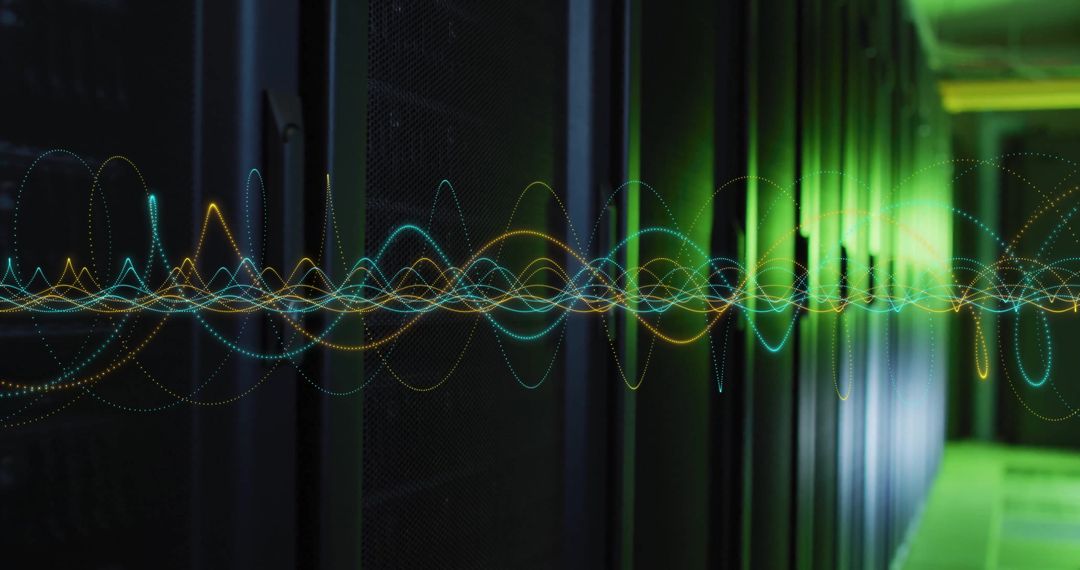 Advanced Data Processing and Digital Connections in Server Room