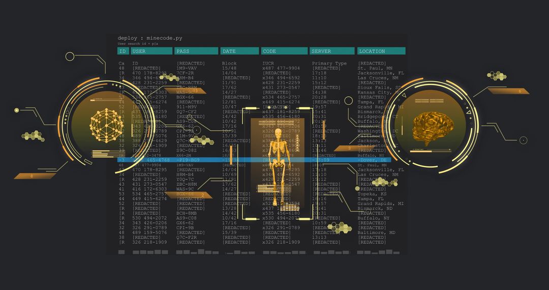 Futuristic Digital Interface With Medical Data and Connections