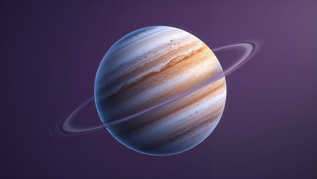 Colorful planet venus with distinct cloud bands