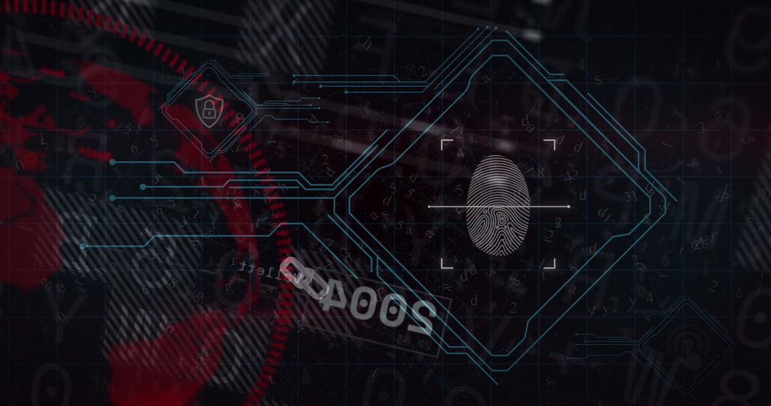 Fingerprint Recognition Interfacing with Digital Tech Background