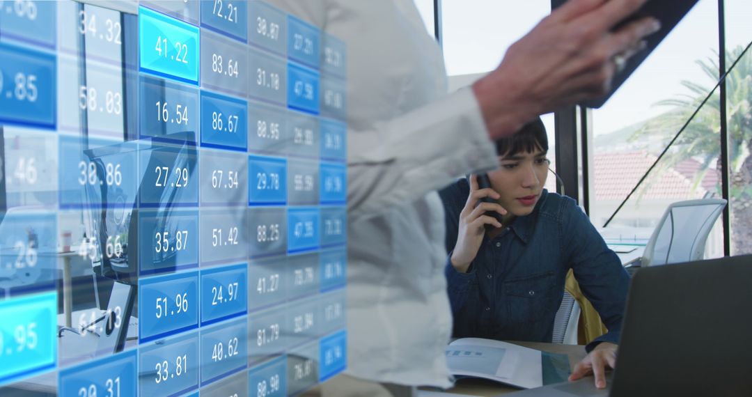 Business Professionals Analyzing Financial Data in Office Setting