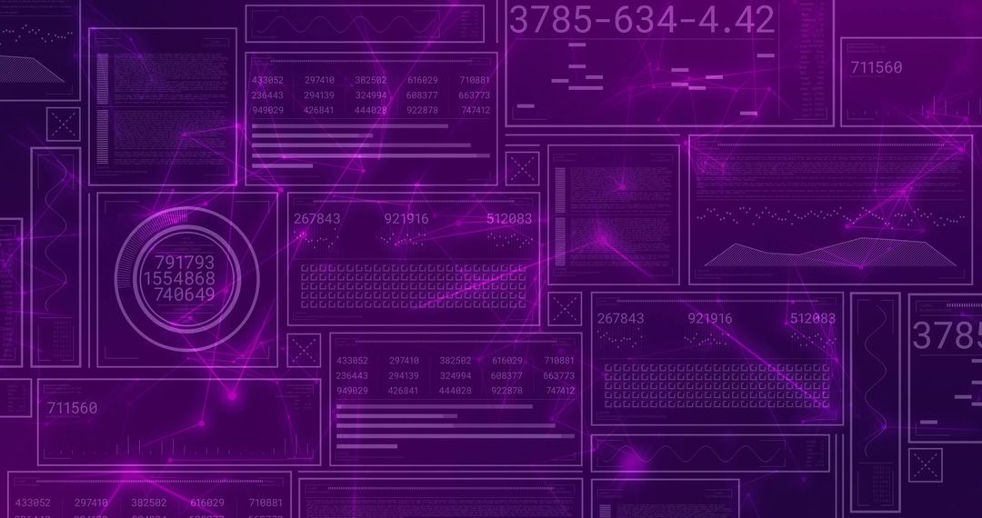Futuristic Digital Interface with Data Codes and Analytics Visualization