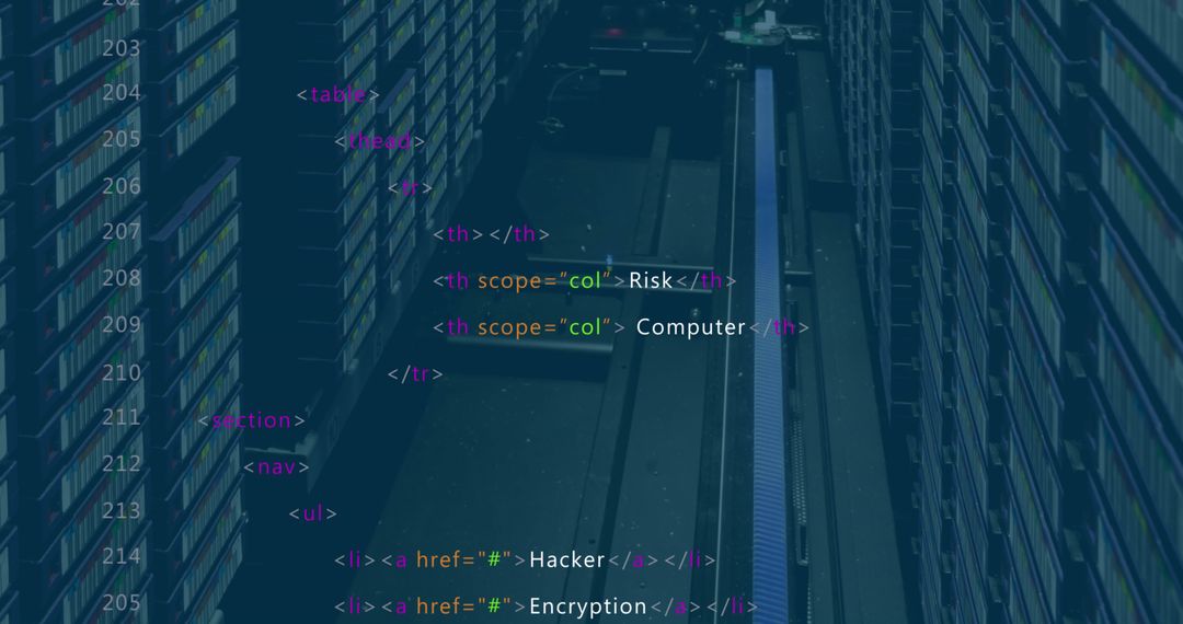 Digital Interface of Code Overlay in Server Room Environment