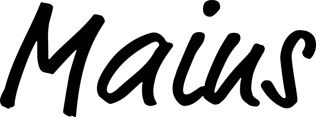 Mains Text Illustration on Transparent Background