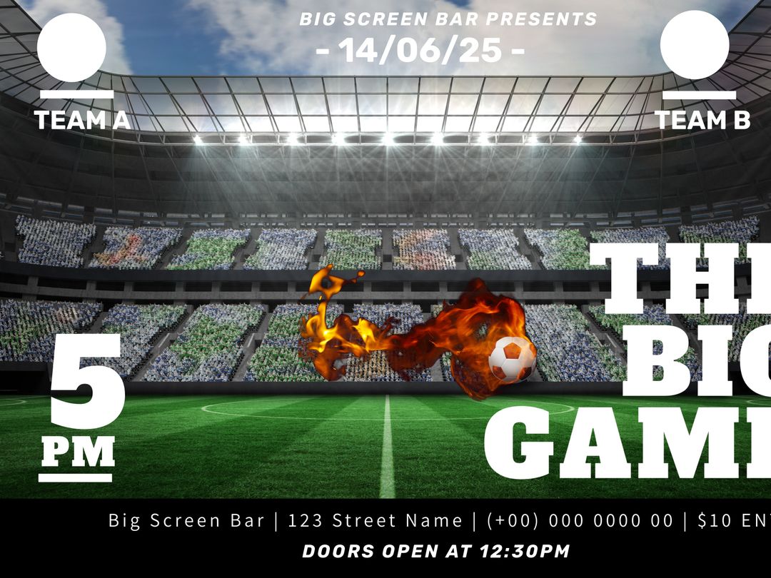 Fiery Soccer Ball Sporting Event Flyer