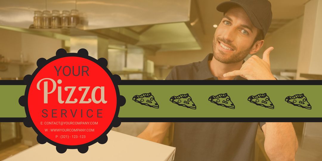 Friendly Pizza Delivery Promotion with Call Gesture
