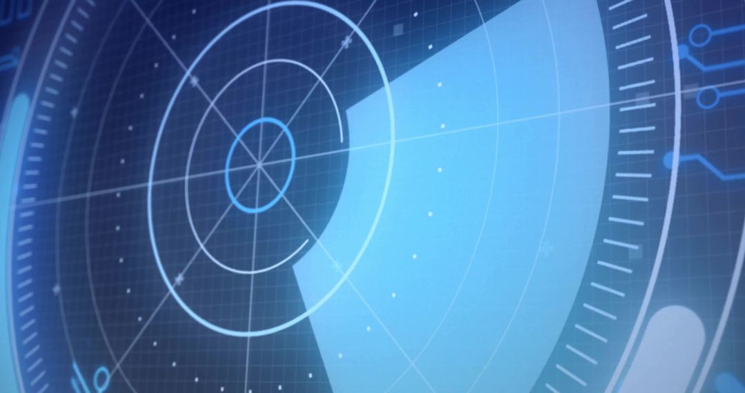 Futuristic Digital Radar Interface with Graphical Data