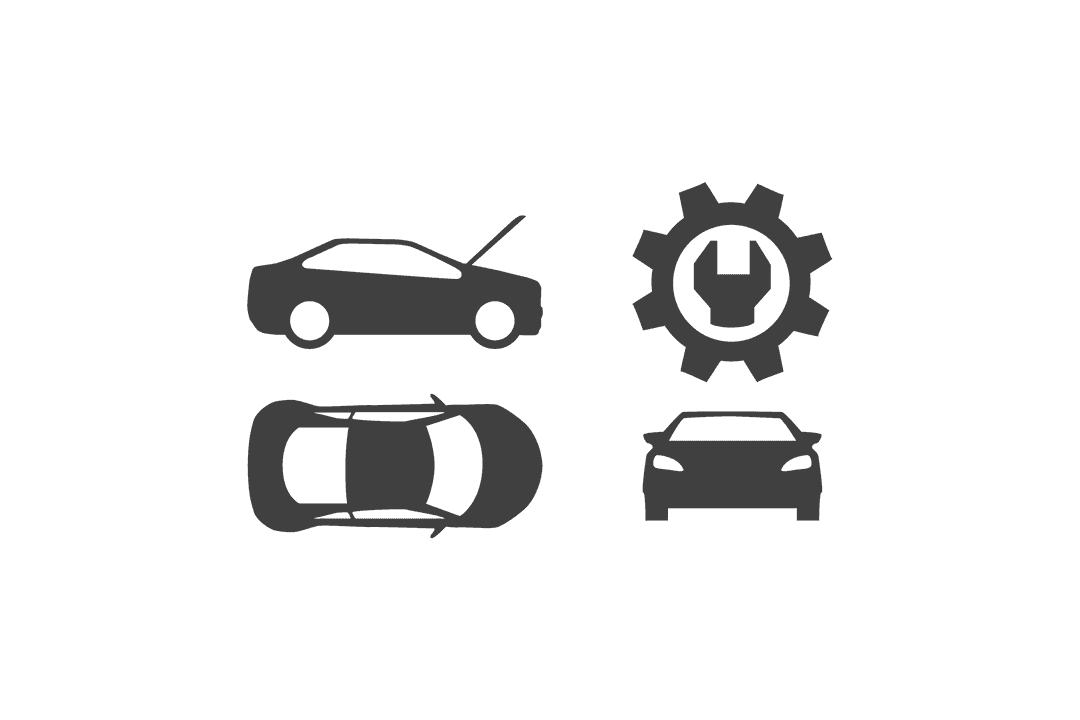 Car and Wrench Symbols on Transparent Background for Automotive Industry