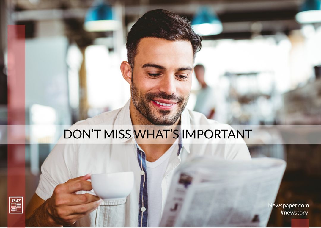 Man Enjoying Coffee While Reading Newspaper Inspiring Focus and Mornings