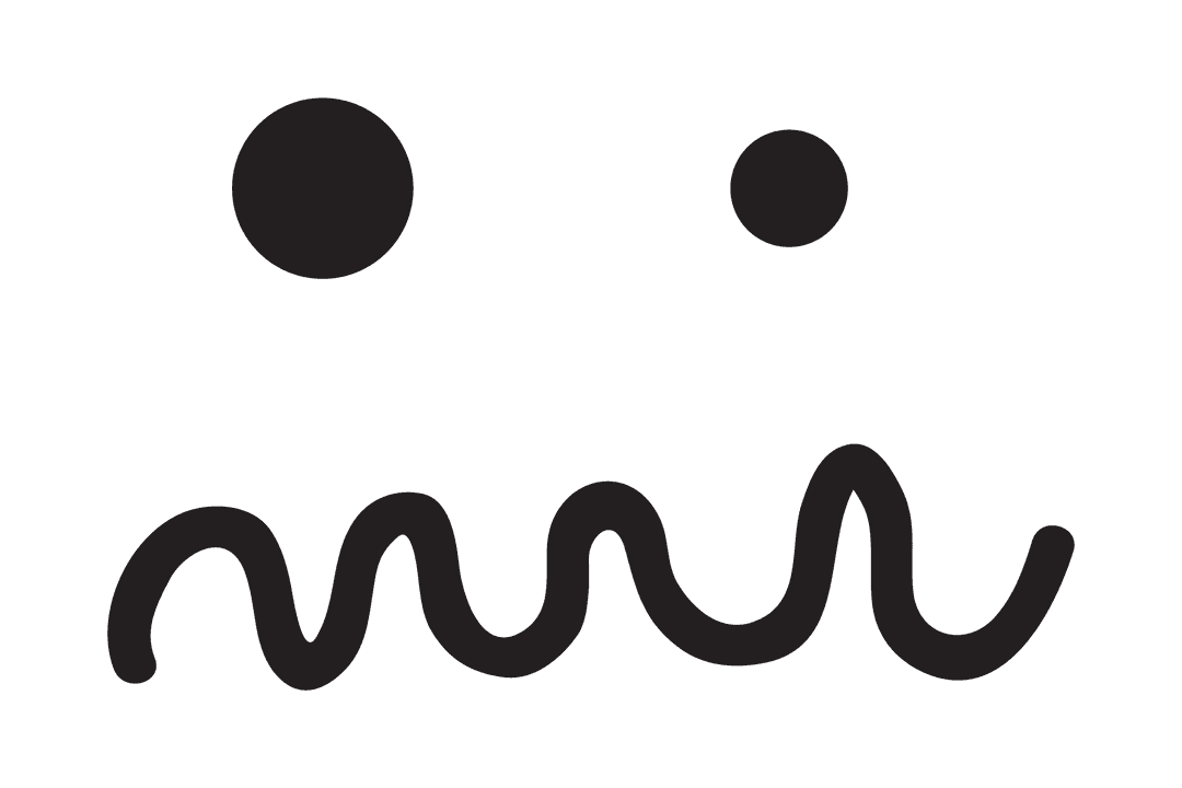 Vector Icon of Dots and Squiggle Mouth on Transparent Background