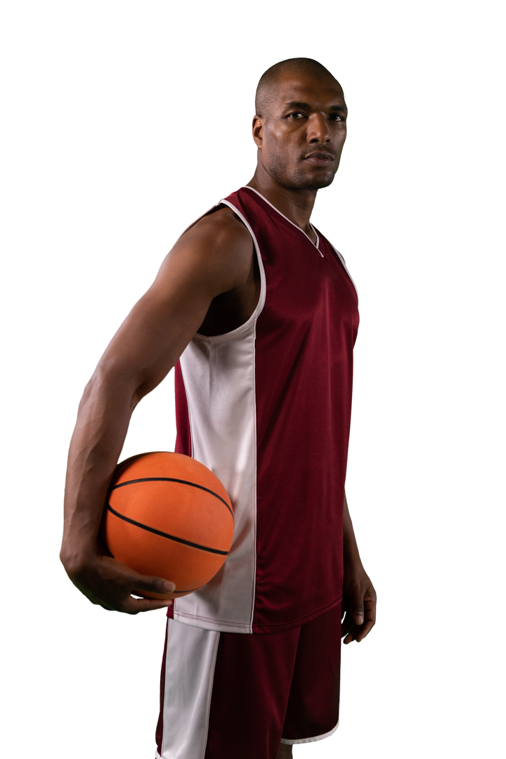 Transparent African American Basketball Player Holding Ball - Download Free Stock Images Pikwizard.com