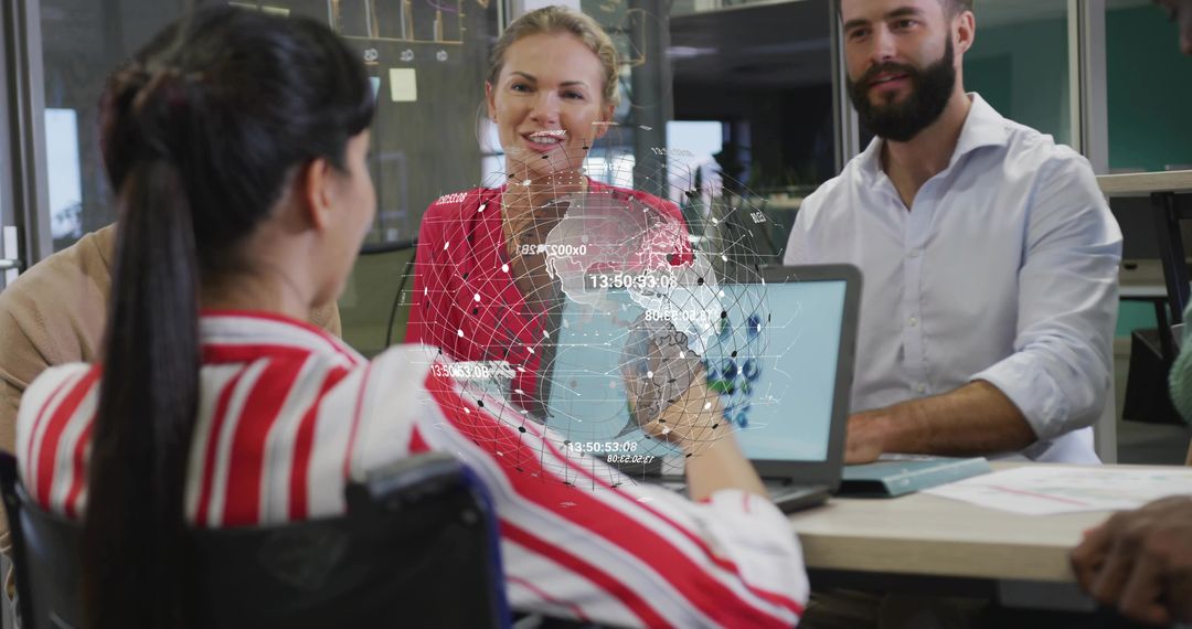 Team Collaborating Around Table Discussing Innovative Data Analysis