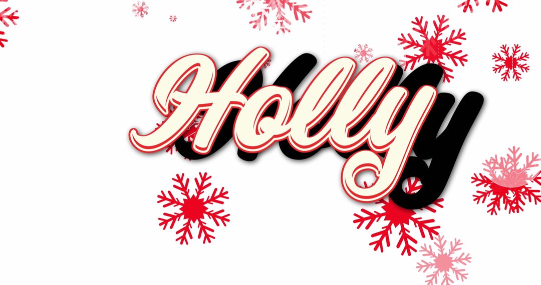 Festive Holiday Greeting with Red Snowflake Accents